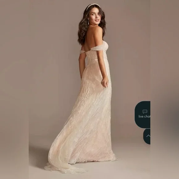 Romantic Melissa Sweet Floral Beaded Wedding Dress - Picture 5 of 8